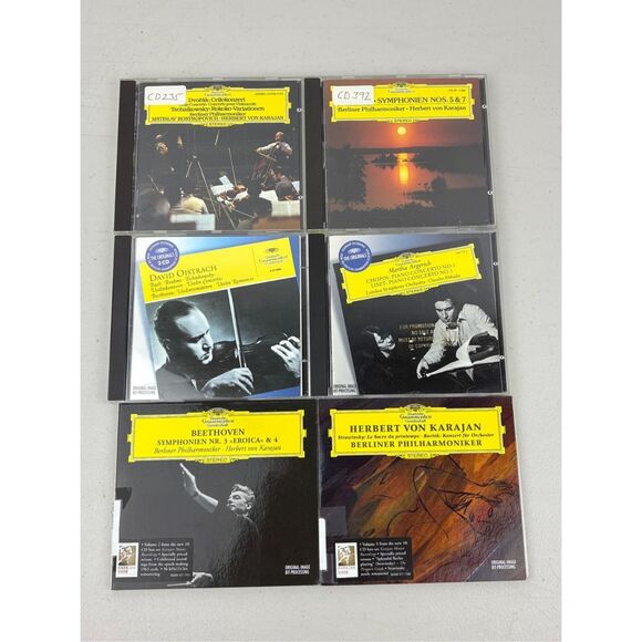 Vintage Lot Of 6 Classical Music Album CDs from DGG Deutsche Grammophon Karajan - Picture 1 of 4